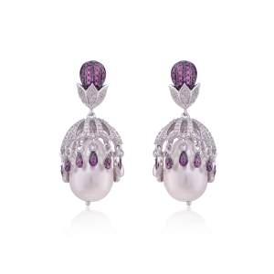 Designer Earrings with Certified Diamonds in 18k Yellow Gold - ER0962P